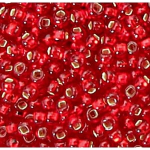 Czech Seed Beads - Red Silver lined - 8/0 - 16g